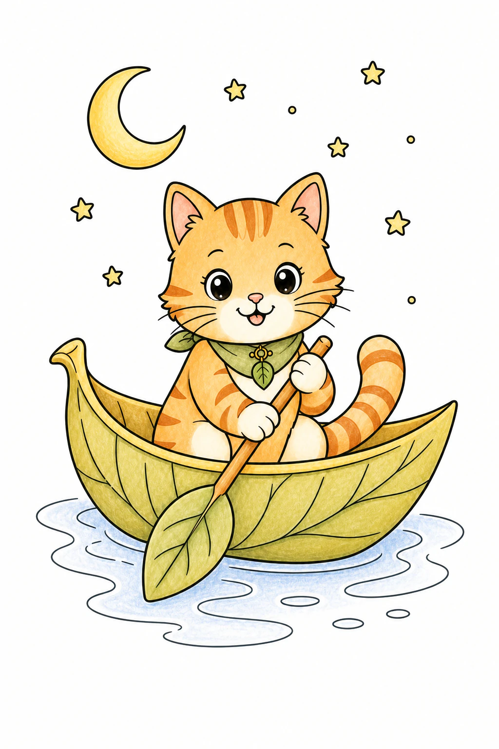 Colored inspiration for the leaf boat scene from Moonlight & Magic
