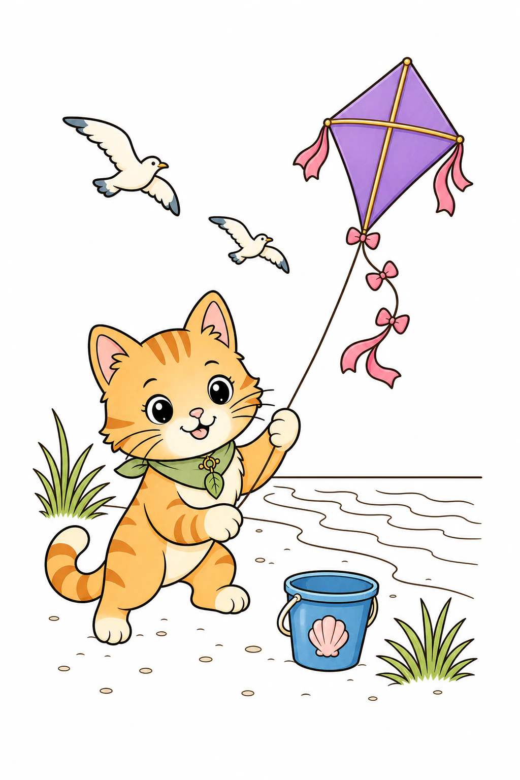 Colored inspiration for the kite scene from Seaside Summer